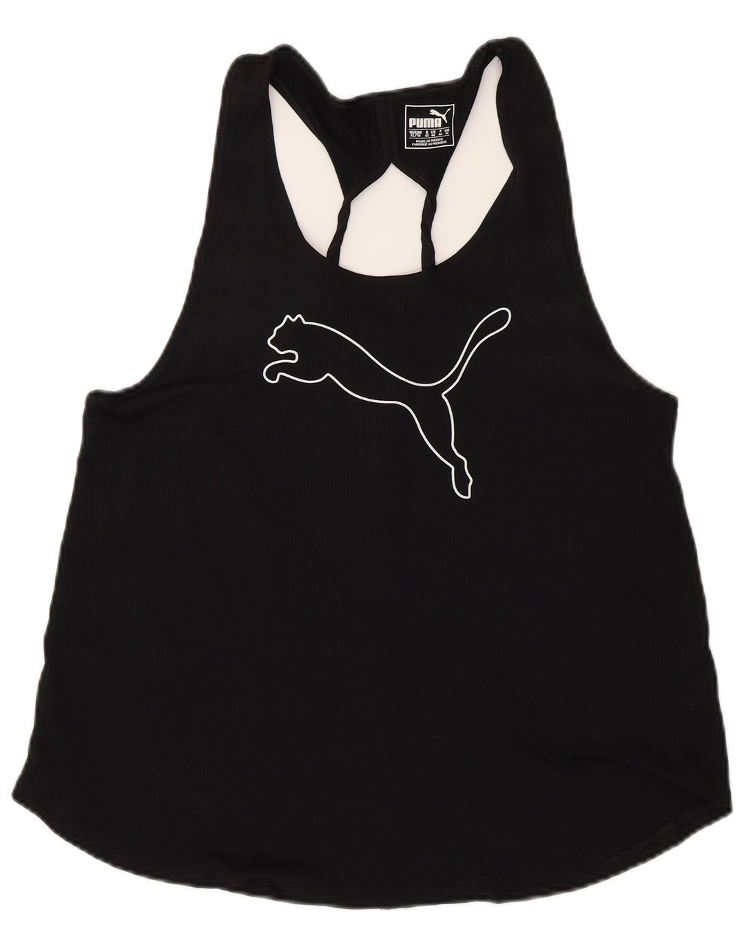 PUMA grafisk vest top til kvinder 16 Stor sort polyester