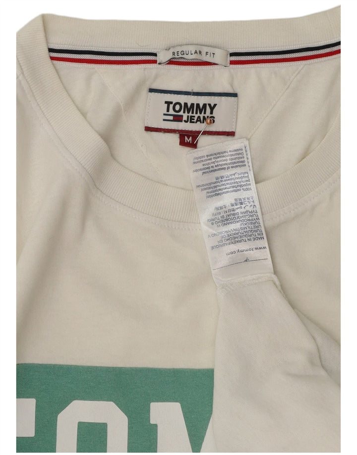 Tommy Hilfiger Herre grafisk T-shirt Top Medium White Colourblock