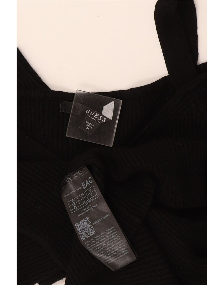 Guess Womens Crop Off Shoulder Top UK 8 Small Black Rayon