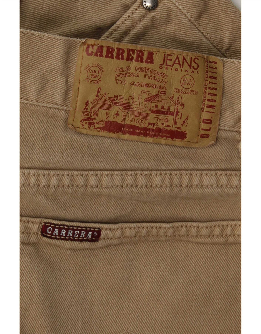 Carrera Mens Cropped Straight Jeans W32 L26 Beige