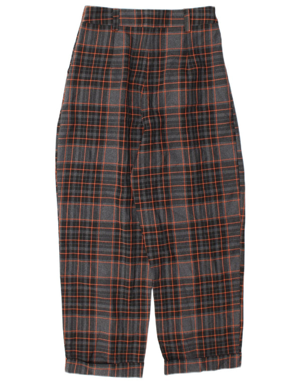 Topshop Dame Cropped Trousers UK 8 Small W26 L25 Multicolored Check