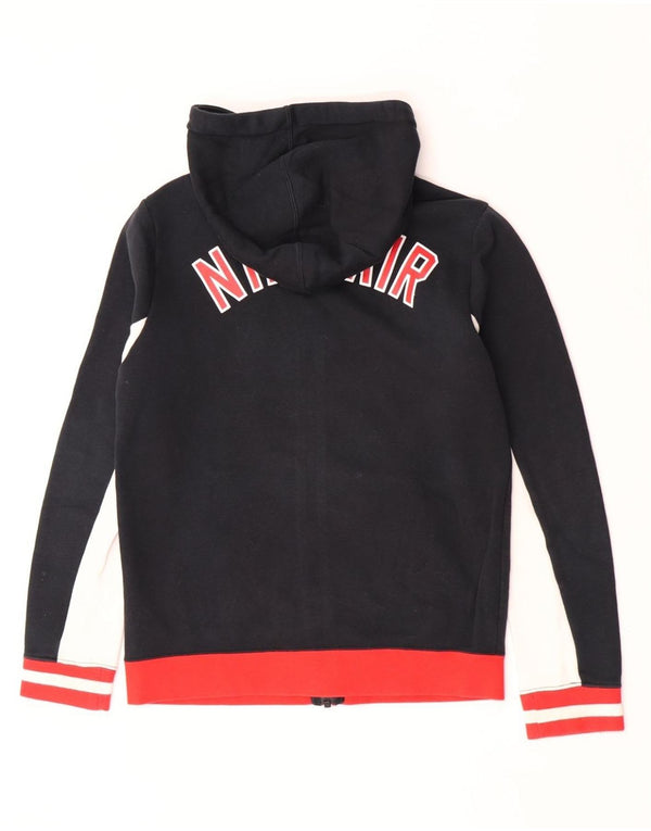 Nike Boys Graphic Zip Hoodie Sweater 12-13 Years Large Black Colourblock