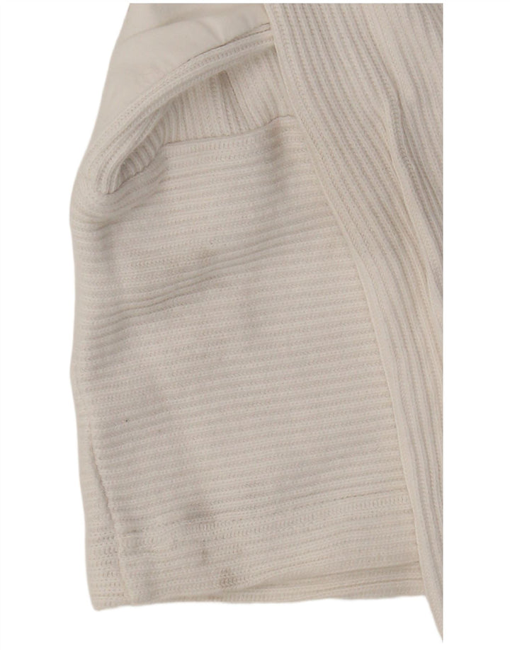 Together Dame Grafisk Zip Neck Jumper Sweater UK 10/12 Medium White