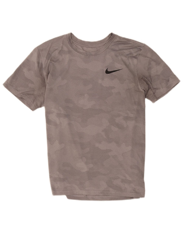 Nike Herre Dri Fit T-shirt Top Medium Grey Camouflage Polyester