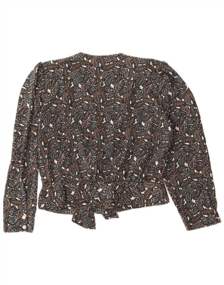 DIANA BENTALLS Dameskjorte Bluse IT 46 Stor Brun Paisley Polyester