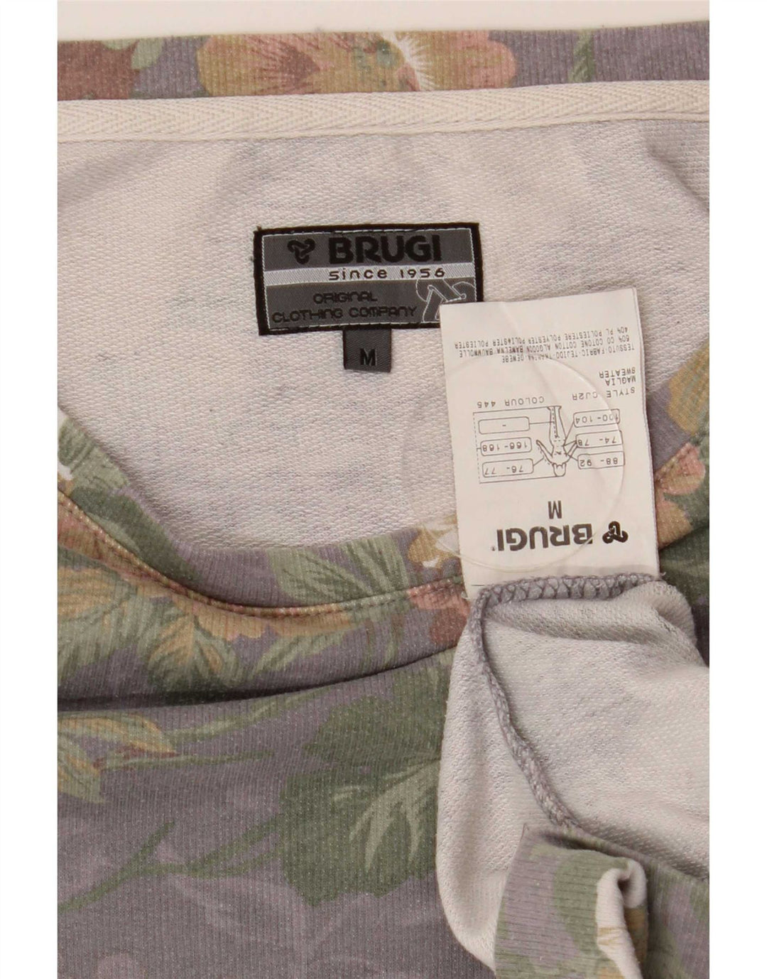 Brugi Dame Sweatshirt Jumper Medium Grey Floral Bomuld