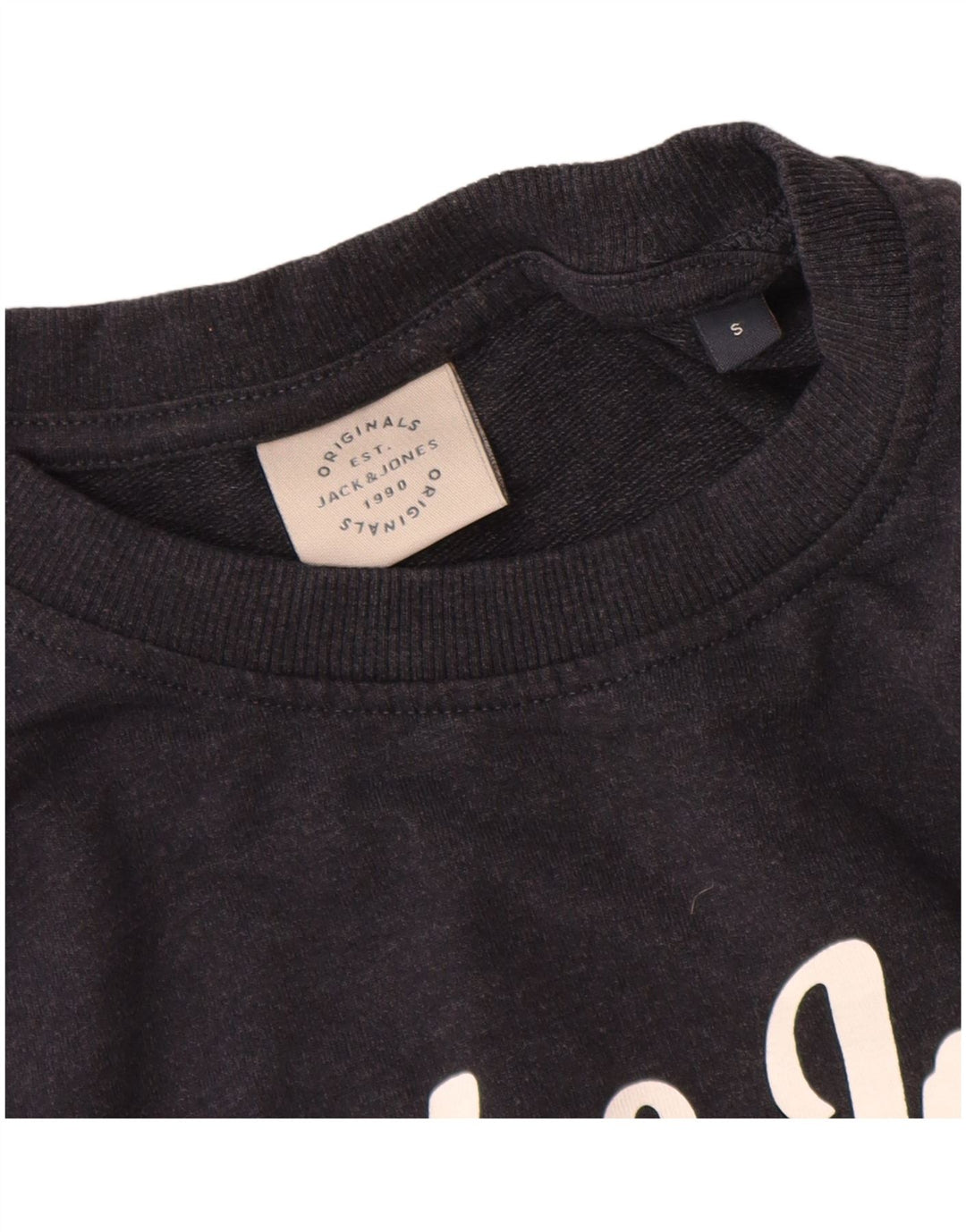 Jack & Jones grafisk sweatshirt til mænd, lille marineblå bomuld