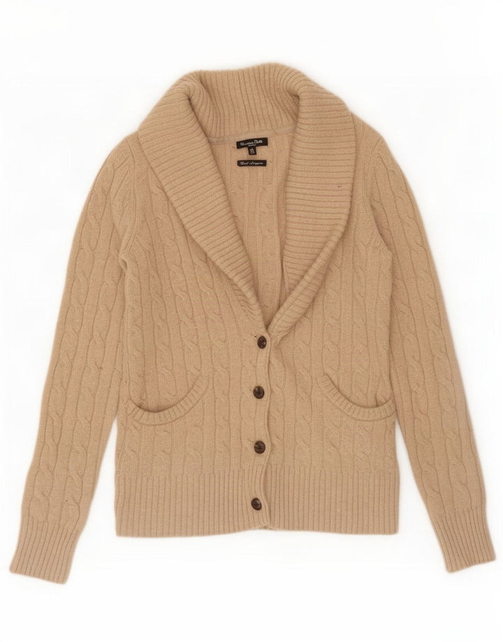 Massimo Dutti Dame Cardigan Sweater UK 12 Medium Brun Uld