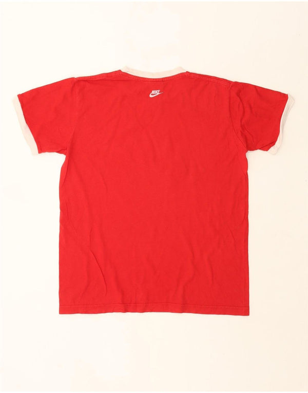Nike Herre grafisk T-shirt Top UK 39/40 Medium Rød Bomuld