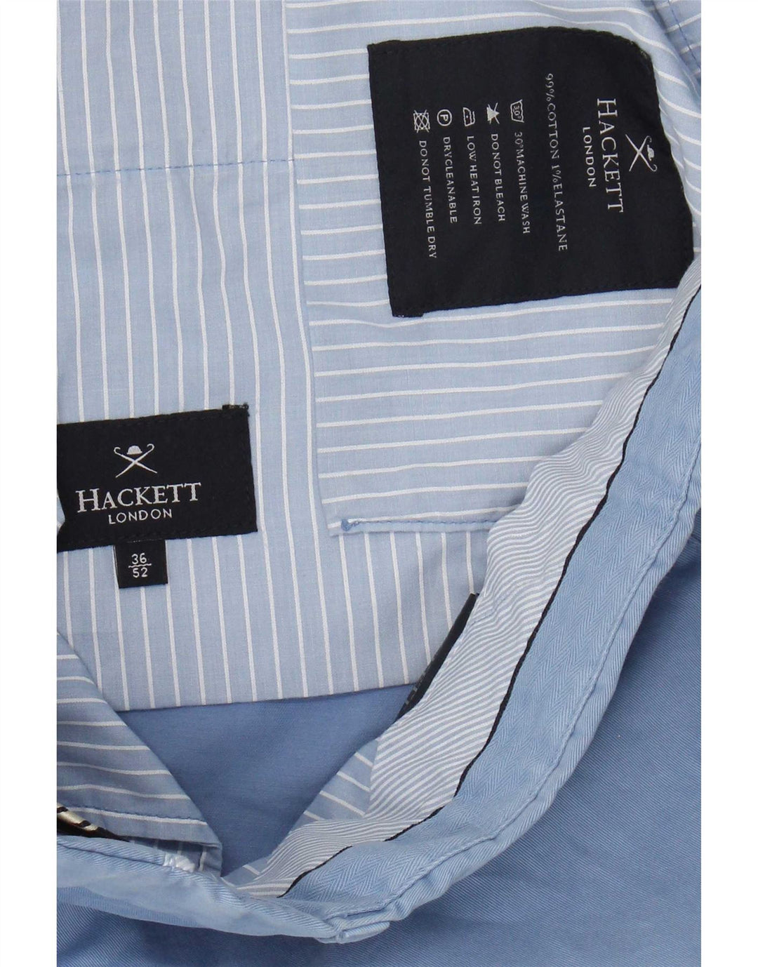 Hackett Herre Chino Shorts IT 52 XL W36 Blå Bomuld