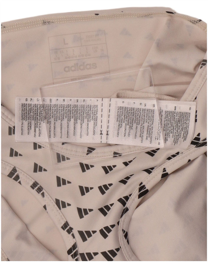 ADIDAS Womens Graphic Vest Top UK 16/18 Large White Polyester