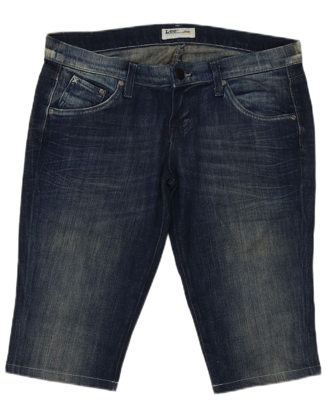 Lee Dame Lynn Narrow Denim Shorts W32 Large Blue Cotton