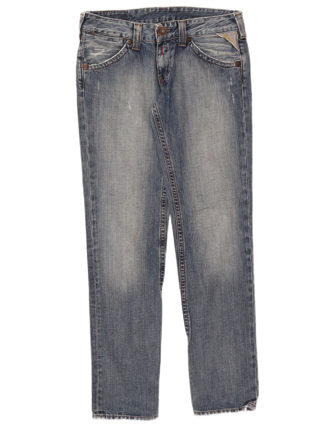 Replay Dame Straight Jeans W28 L30 Blå Bomuld