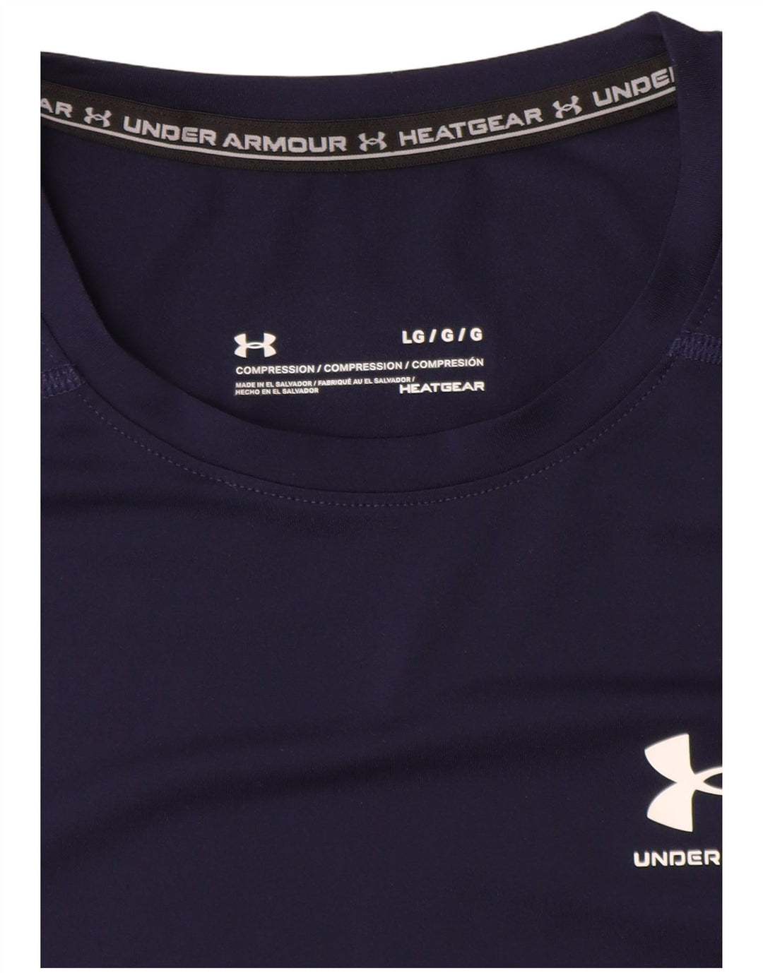 UNDER ARMOUR Herre Heat Gear T-Shirt Top Large Navy Blue Synthetic