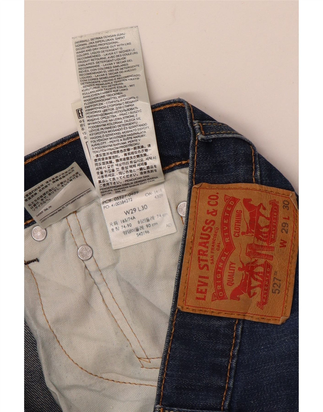 LEVI'S Dame 527 Bootcut Jeans W29 L30 Blå Bomuld