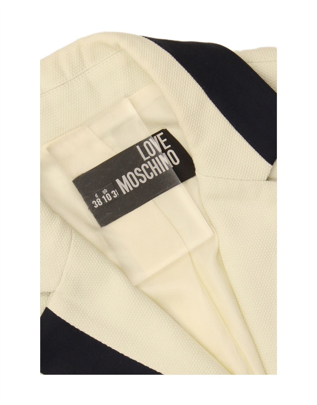 MOSCHINO Womens 3 Button Blazer Jacket UK 10 Small  White Colourblock