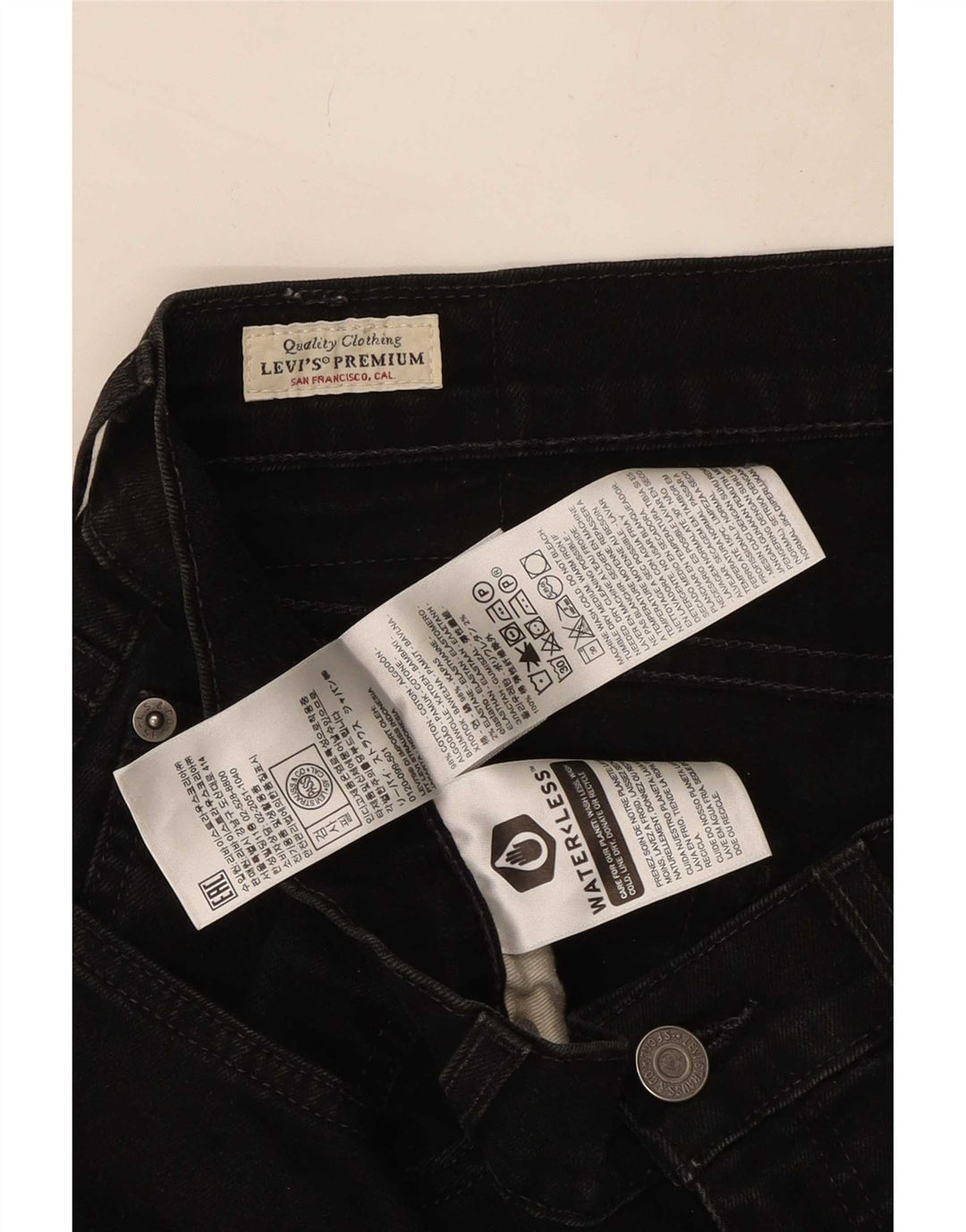 Levi's Slim Jeans til mænd W34 L30 sort bomuld