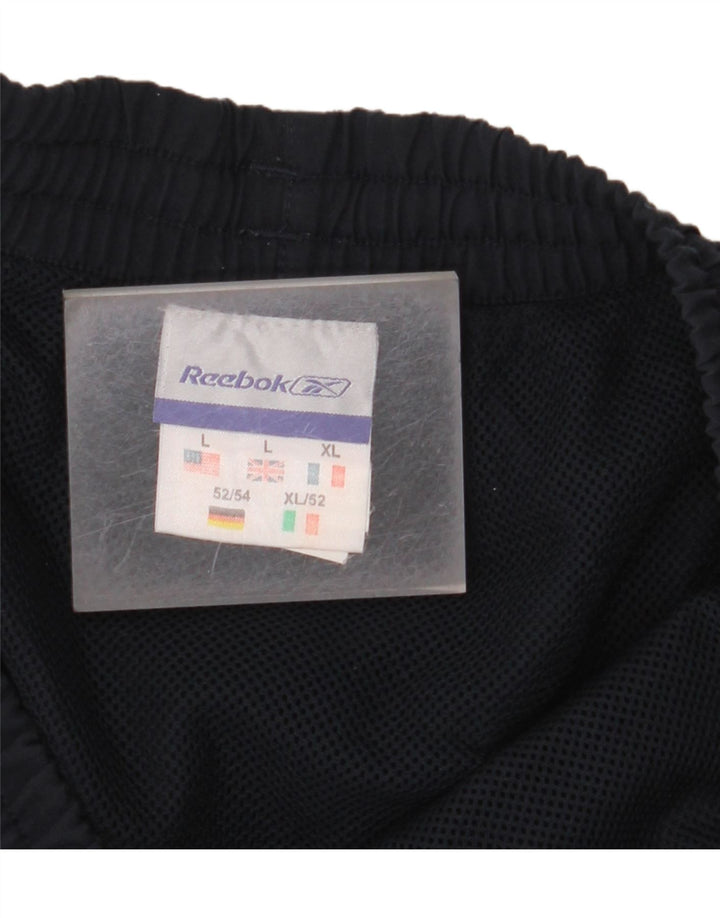 REEBOK Mens Sport Shorts Large Navy Blue Polyester