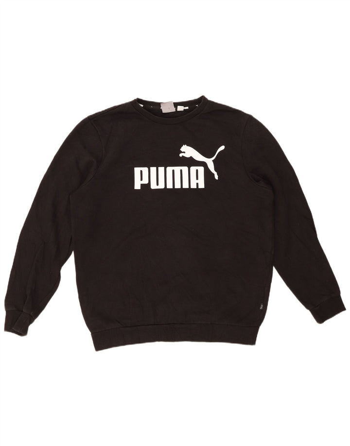 PUMA grafisk sweatshirt til mænd mellem sort bomuld