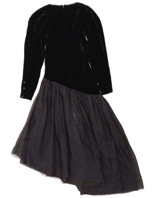 Pancaldi & B Womens Long Sleeve Asymmetrical Dress UK 12 Medium Black