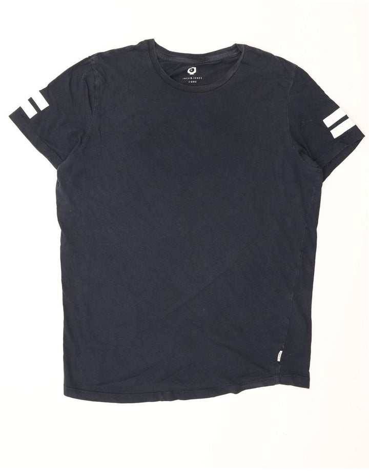 Jack & Jones Herre T-shirt Top Stor marineblå bomuld