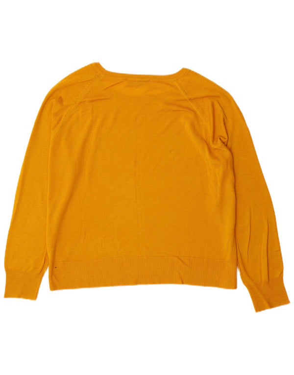 Zara Dame Boat Neck Jumper Sweater UK 16 Large Yellow
