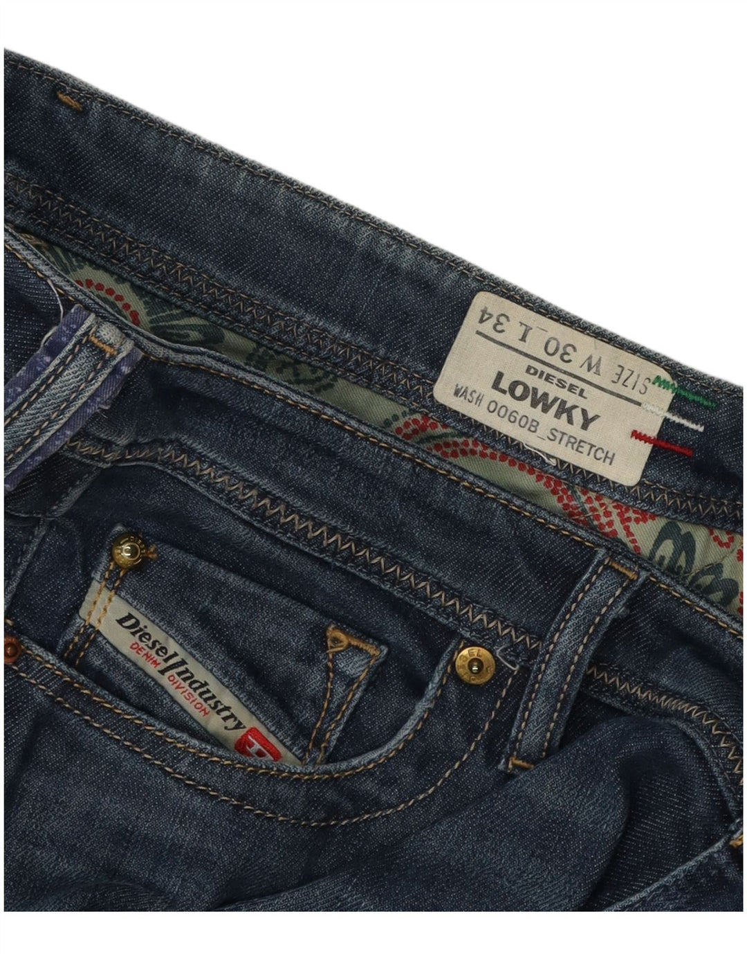 DIESEL Dame Lowky Straight Jeans W30 L34 Blå Bomuld