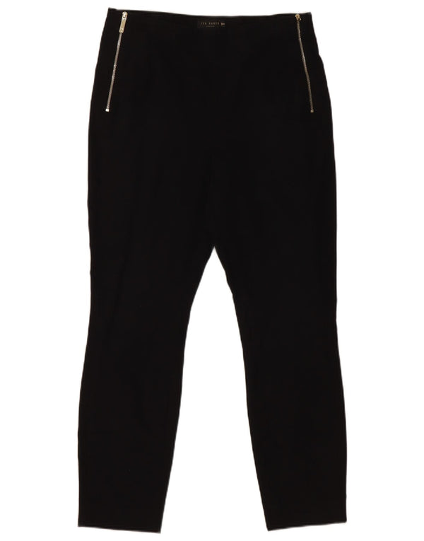 Ted Baker Dame Slim Casual Bukser Størrelse 2 Small W28 L25 Sort Bomuld