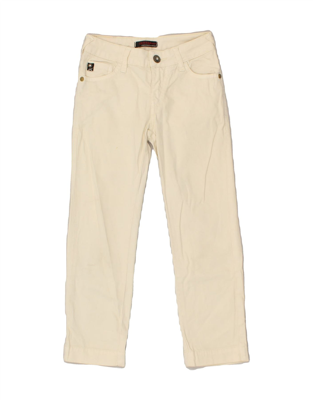 GUESS Girls Straight Casual Trousers 3-4 Years W22 L19  Off White | Vintage Guess | Thrift | Second-Hand Guess | Used Clothing | Messina Hembry 