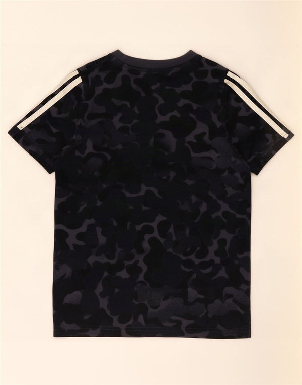 Adidas Boys T-Shirt Top 11-12 år Sort Camouflage Bomuld