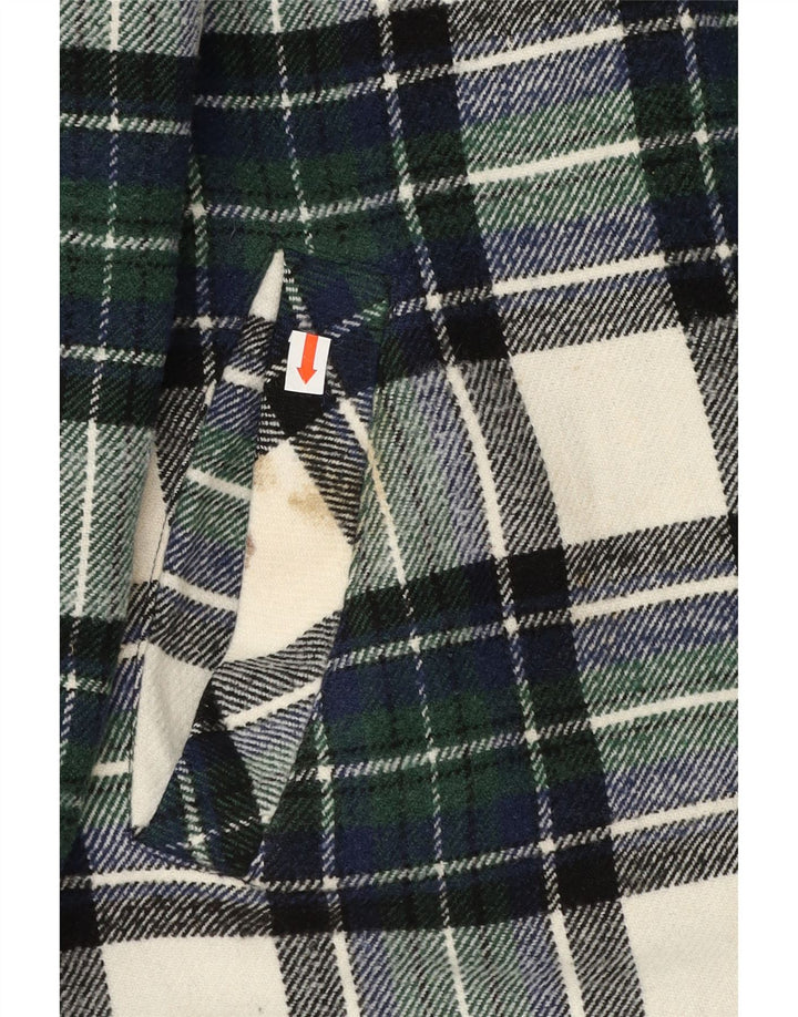 Vintage flannelskjorte til mænd, stor grøn ternet