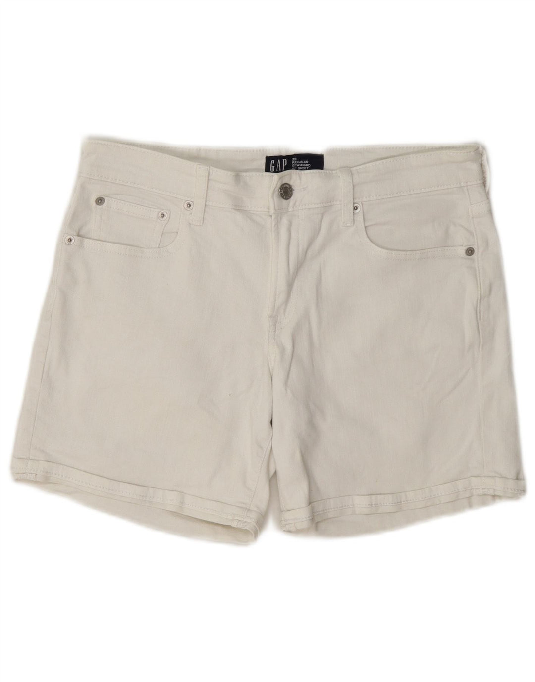 Gap Womens Standard Regular Denim Shorts W28 Medium White Bomuld