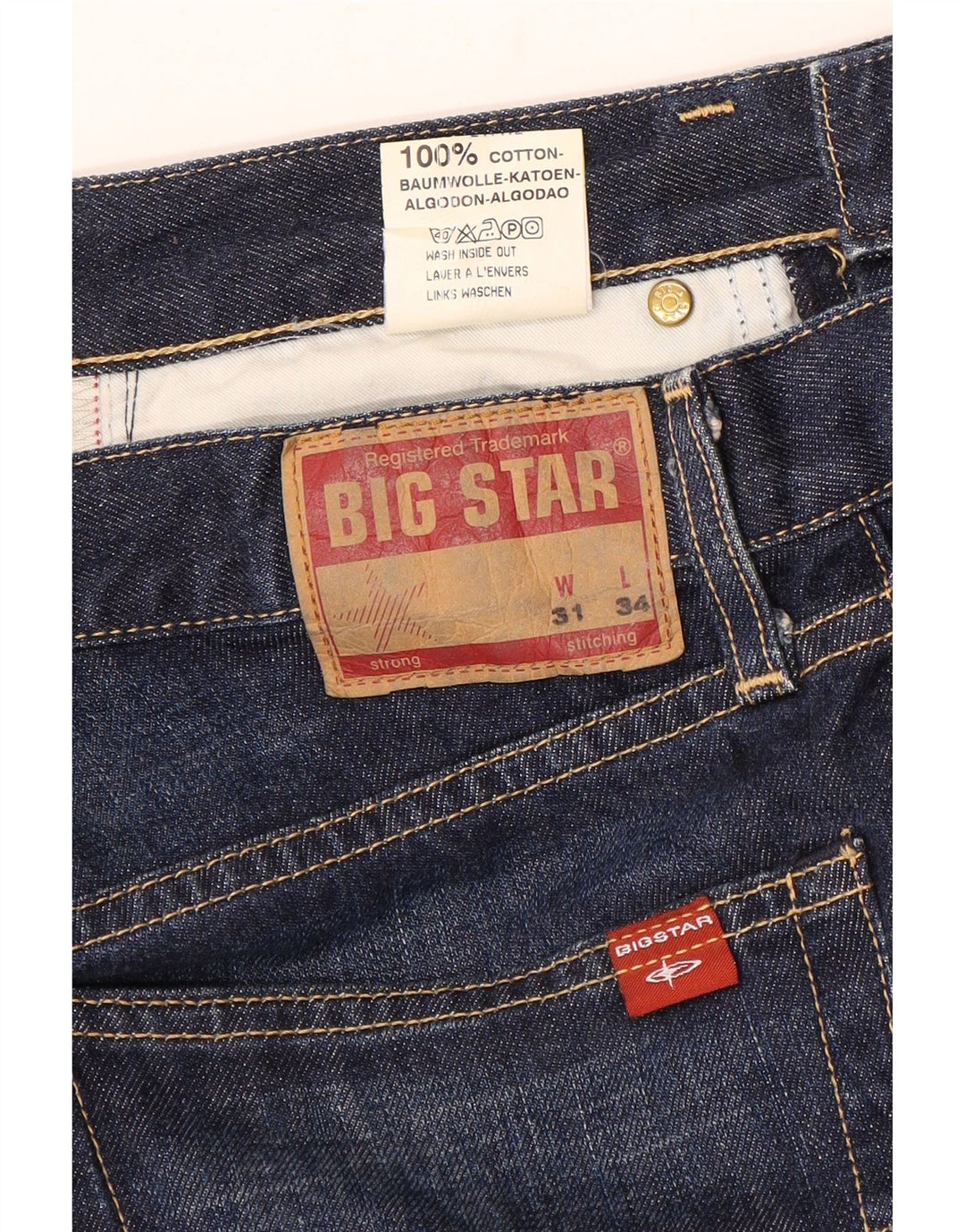 Big Star Straight Jeans til mænd W31 L31 Blå Bomuld