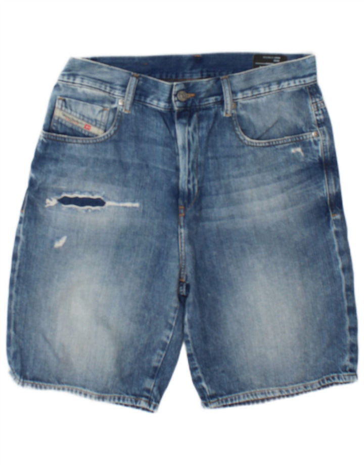 Diesel Herre Distressed Denim Shorts W30 Medium Blue Cotton