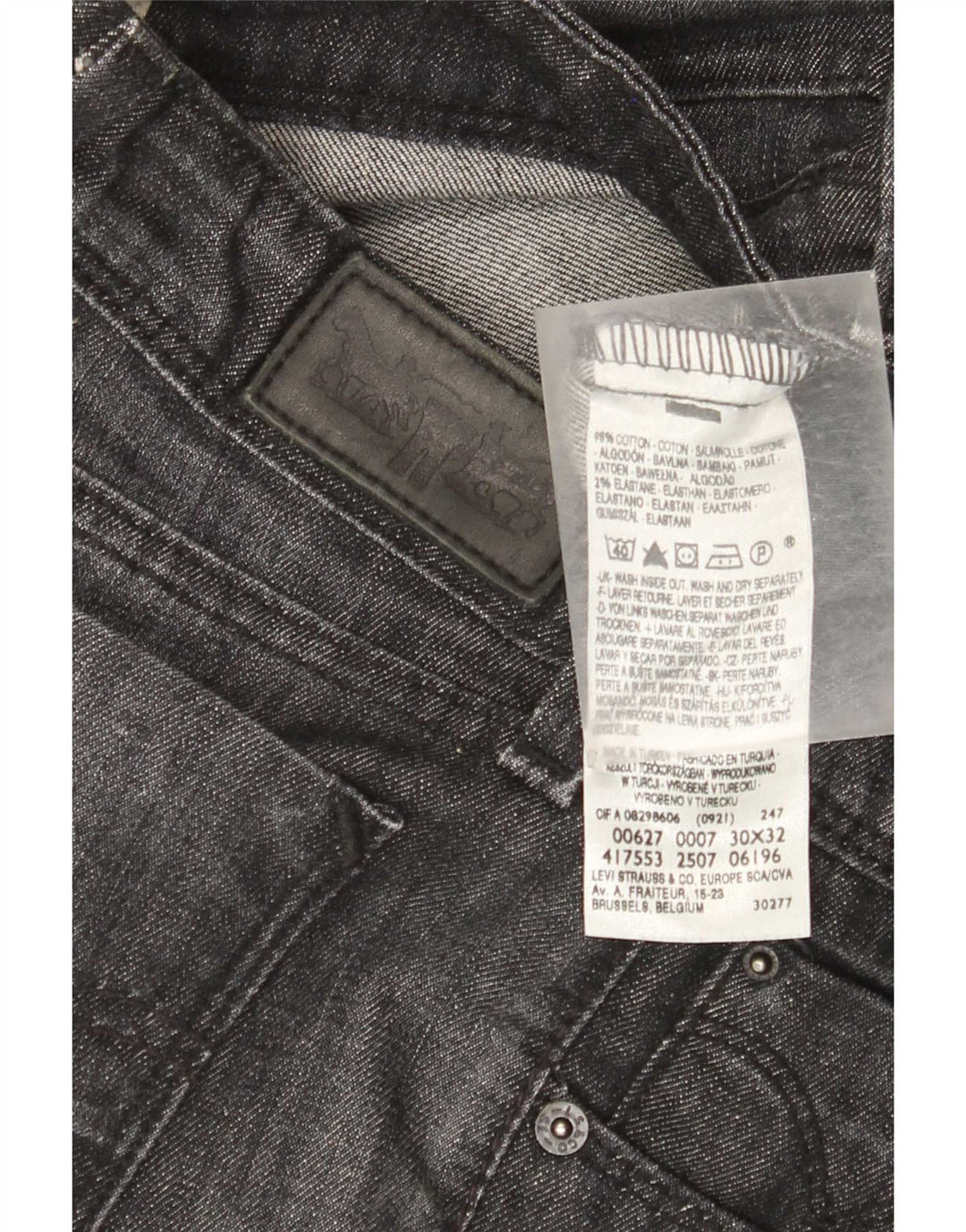 Levi's Dame 627 Straight Jeans W30 L29 Grå Bomuld