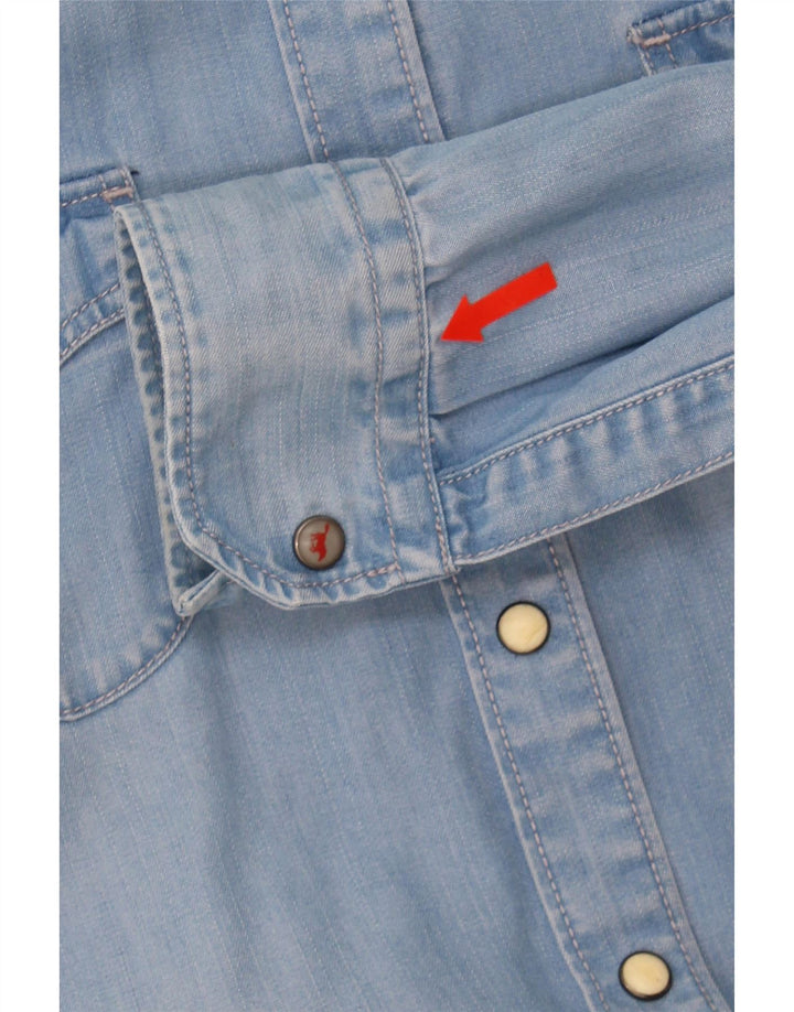 MUSTANG Womens Denim Shirt EU 34 XS Blue Vintage Mustang and Second-Hand Mustang from Messina Hembry 