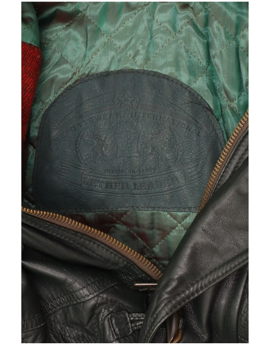 Vintage Læderfrakke til mænd UK 40 Stor grønt læder