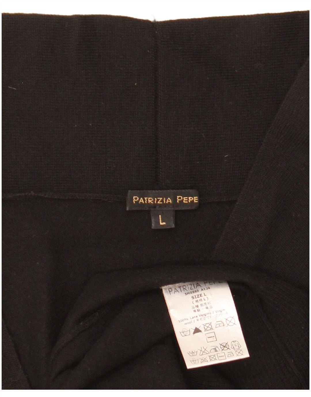 Patrizia Pepe Herre Cardigan Sweater Stor Sort Virgin Wool