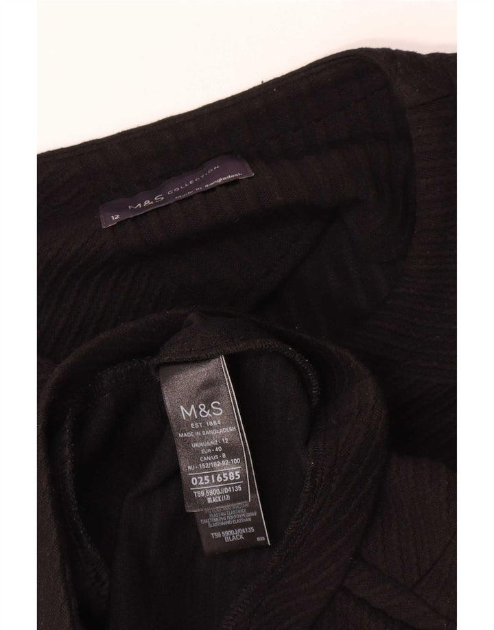 Marks & Spencer Dame Blazer Jakke med lynlås UK 12 Medium Sort Polyester