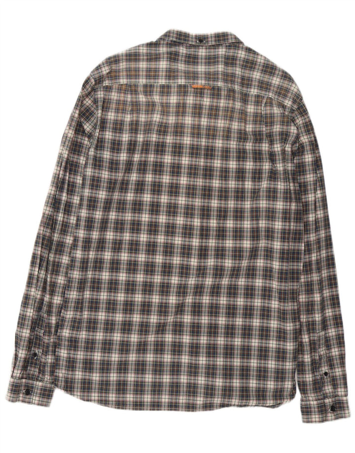 Superdry herreskjorte 2XL marineblå ternet bomuld