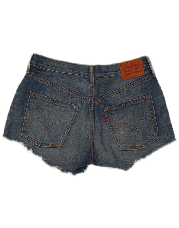 Levi's Womens 501 Distressed Denim Shorts W26 Små blå bomuld