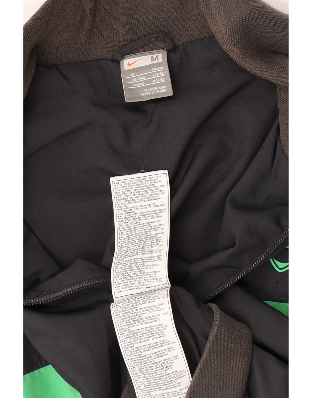 Nike Træningsdragt til mænd Topjakke UK 39/41 Medium Sort Polyester Sports