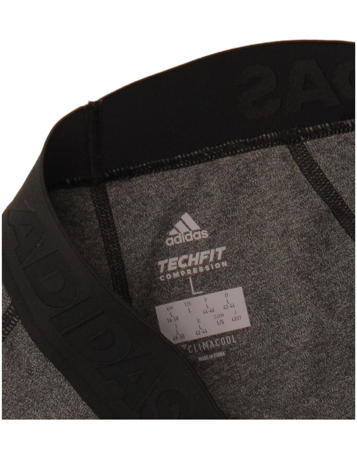 Adidas Womens Climacool Grafiske Leggings UK 16/18 Large Grey Colourblock