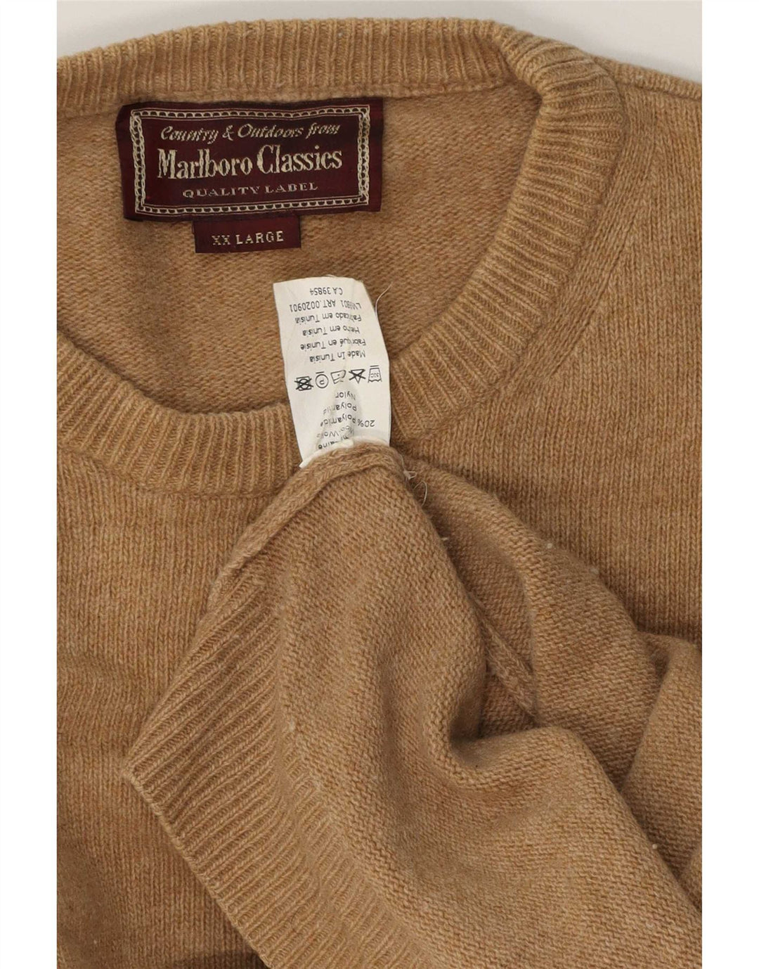 Marlboro Classics Herre Crew Neck Jumper Sweater 2XL Brun Uld