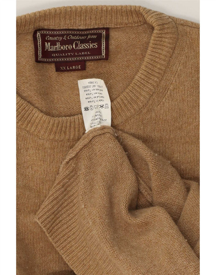 Marlboro Classics Herre Crew Neck Jumper Sweater 2XL Brun Uld