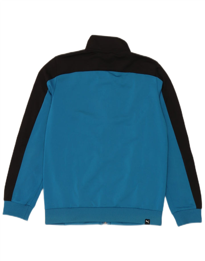 Puma Drenge Træningsdragt Topjakke 11-12 År Stor Blå Colourblock Polyester