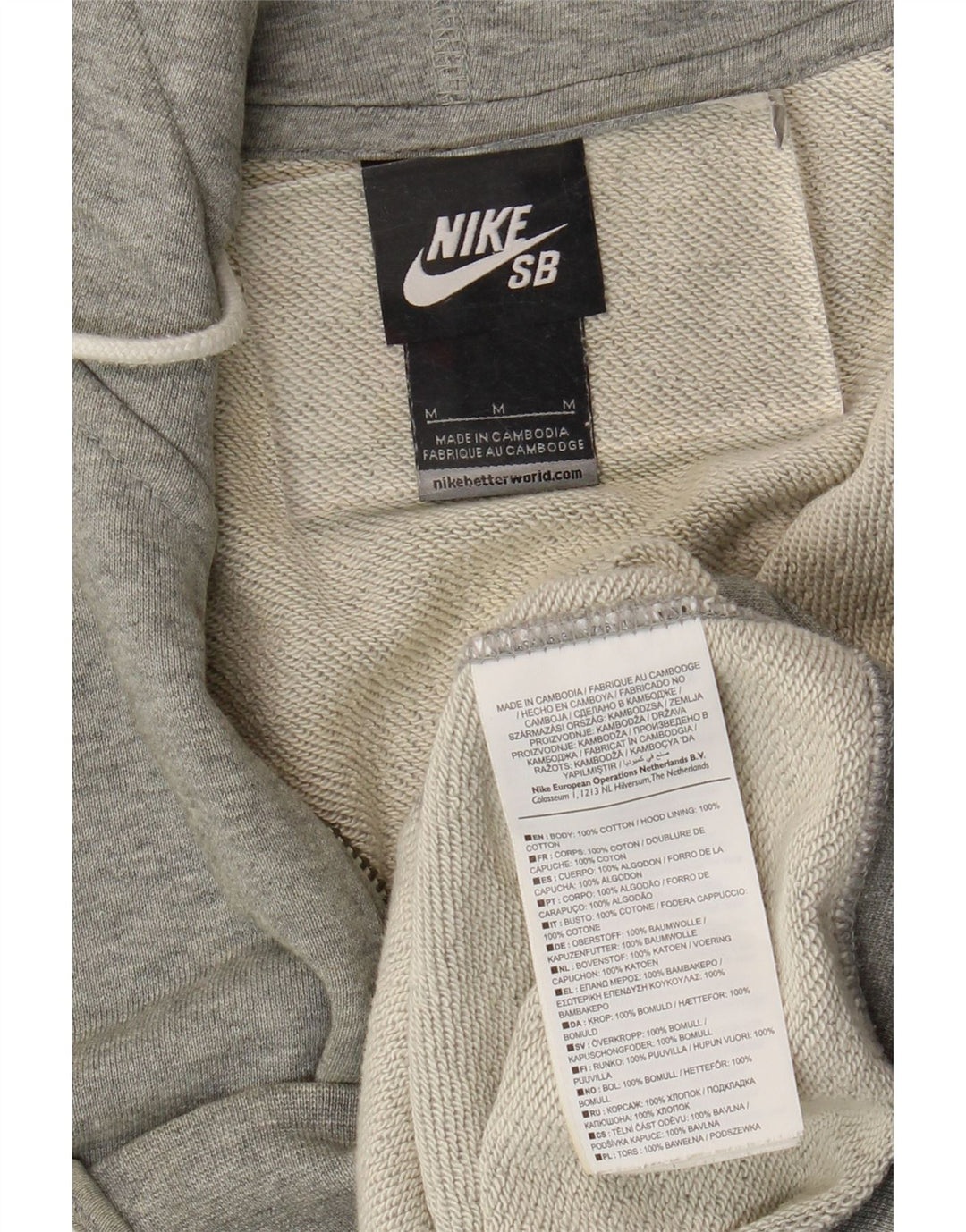 Nike hættetrøje med lynlås til mænd mellemgrå bomuld