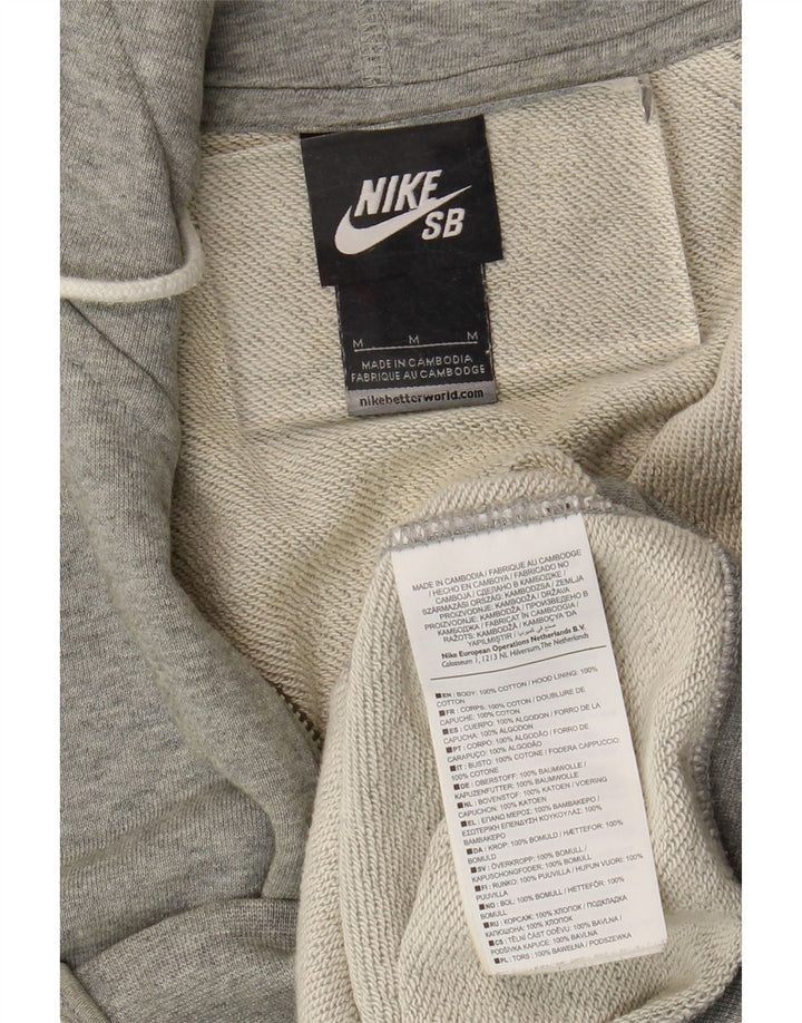 Nike hættetrøje med lynlås til mænd mellemgrå bomuld