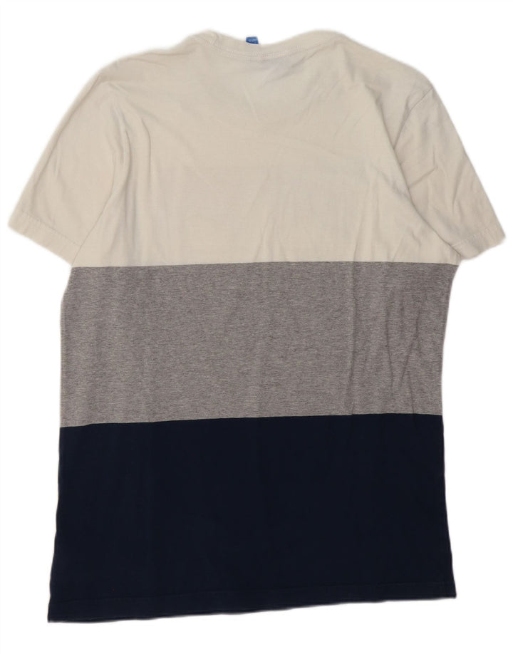 ADIDAS Mens Graphic T-Shirt Top Large Multicoloured Colourblock Cotton
