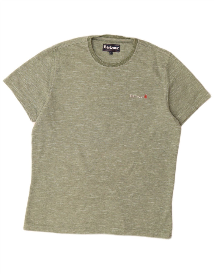 Barbour Herre T-Shirt Top Lille Grøn Flecked Bomuld